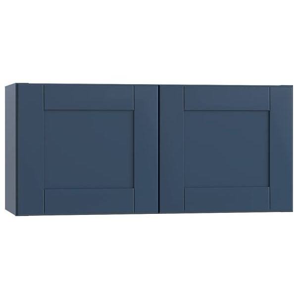 Mill'S Pride Richmond Shaker Ready To Assemble Wall Cabinet Double, Valencia Blue, 24"X12"X12"