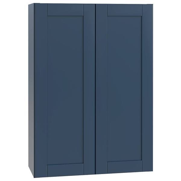 Mill'S Pride Richmond Shaker Ready To Assemble Wall Cabinet Double, Valencia Blue, 24"X42"X12"