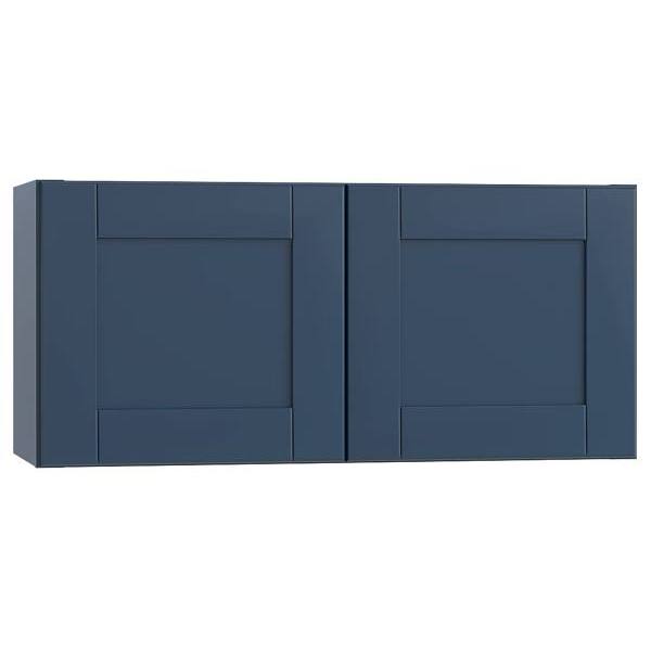 Mill'S Pride Richmond Shaker Ready To Assemble Wall Cabinet Double, Valencia Blue, 30"X12"X12"