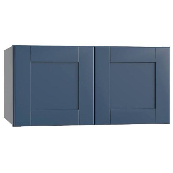Mill'S Pride Richmond Shaker Ready To Assemble Wall Cabinet Double, Valencia Blue, 30"X24"X12"