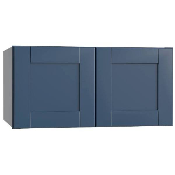 Mill'S Pride Richmond Shaker Ready To Assemble Wall Cabinet Double, Valencia Blue, 36"X24"X12"