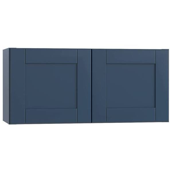Mill'S Pride Richmond Shaker Ready To Assemble Wall Cabinet Double, Valencia Blue, 30"X18"X12"
