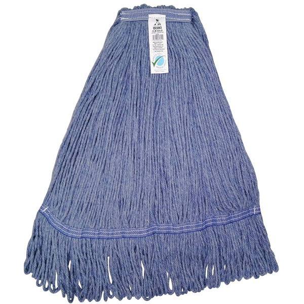 ABCO Medium Blended Looped Mop, 1.25" Headband, 20 Oz., Blue, Green Seal Certified