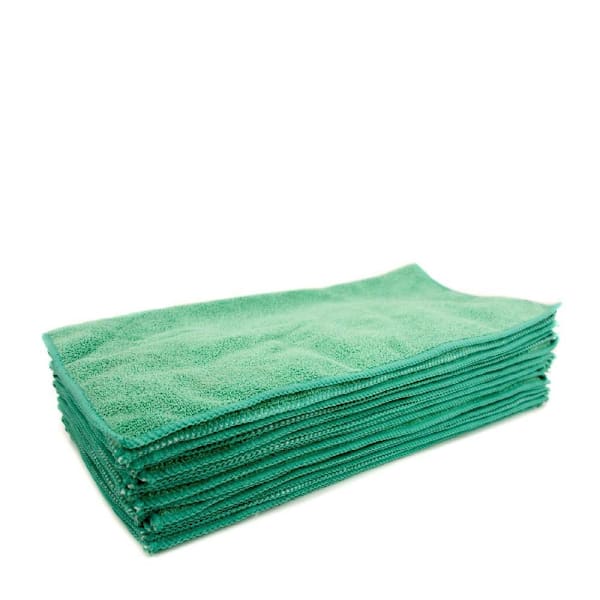 Renown 16 In. X 16 In. Premium Microfiber Cloth, Green, Gsm 300, Package Of 12
