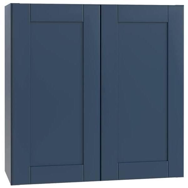 Mill'S Pride Richmond Shaker Ready To Assemble Wall Cabinet Double, Valencia Blue, 24"X36"X12"