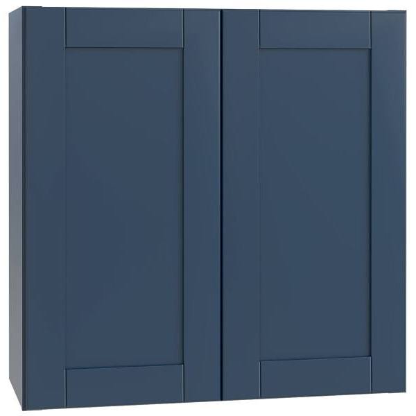 Mill'S Pride Richmond Shaker Ready To Assemble Wall Cabinet Double, Valencia Blue, 24"X30"X12"