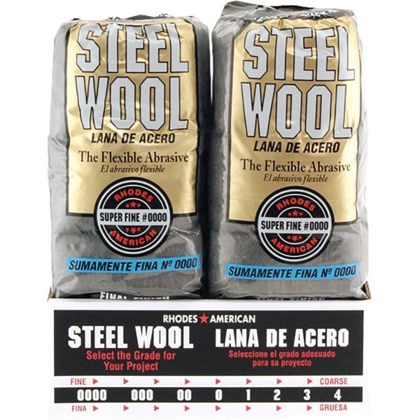 Rhodes American 106600-06 Grade 0000 Steel Wool 16 Pad Poly Sleeve, Case Of 96
