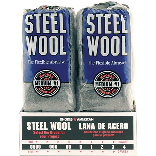 Rhodes American 106604-06 Grade 1 Steel Wool 16 Pad Poly Sleeve, Case Of 96