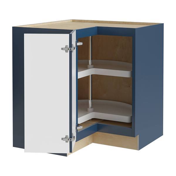 Mill'S Pride Richmond Shaker Ready To Assemble Corner Cabinet, Valencia Blue, 24"X34.5"X21"