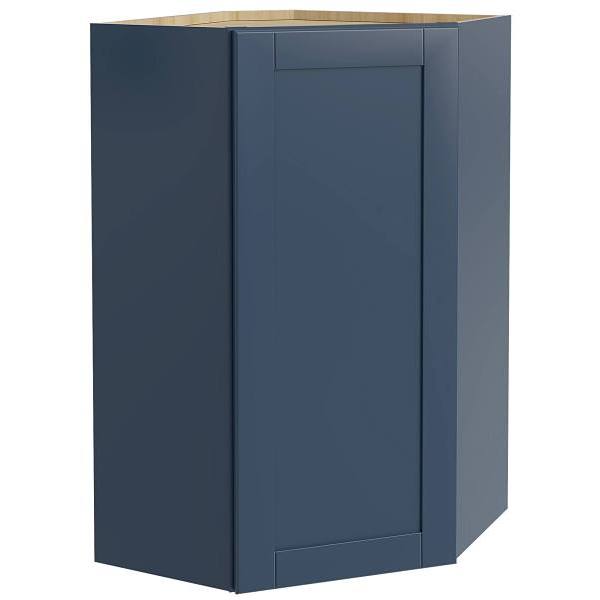 Mill'S Pride Richmond Shaker Ready To Assemble Corner Kitchen Cabinet, Valencia Blue, 24"X36"X12"