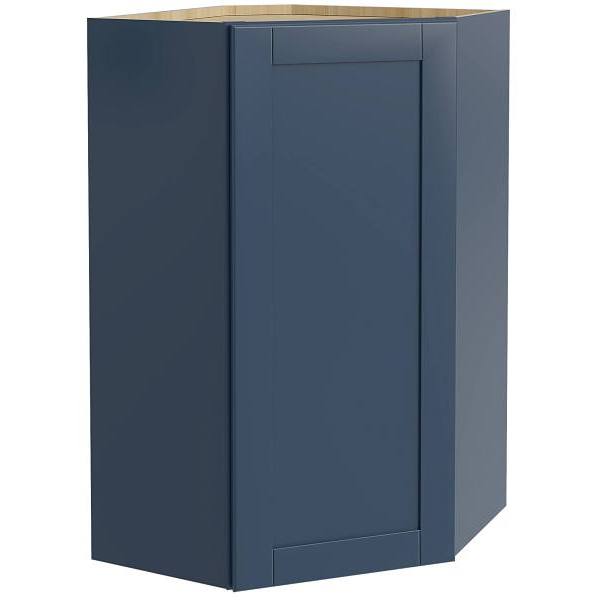 Mill'S Pride Richmond Shaker Ready To Assemble Corner Kitchen Cabinet, Valencia Blue, 24"X42"X12"