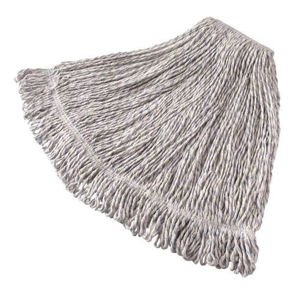 Rubbermaid Commercial Web Foot 24 Oz. Synthetic Blend Wet Mop Head For Floor Finish, Looped-End, 1 In. Headband, White