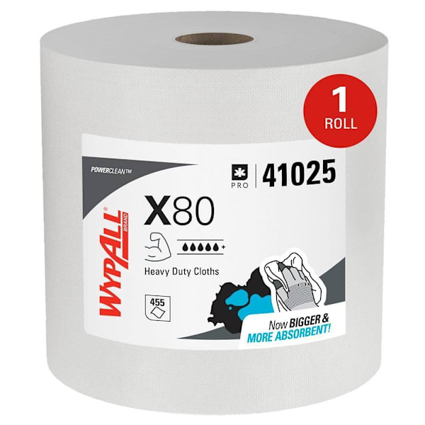 Wypall Powerclean X80 Heavy Duty Wipes, Case Of 475