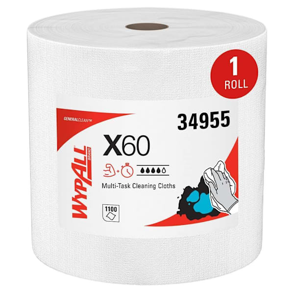 Wypall X60 White Reusable Cloths Case Of 1100