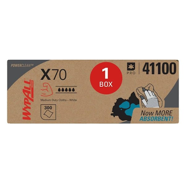 Wypall Powerclean X70 Medium Duty Cloths, Case Of 300