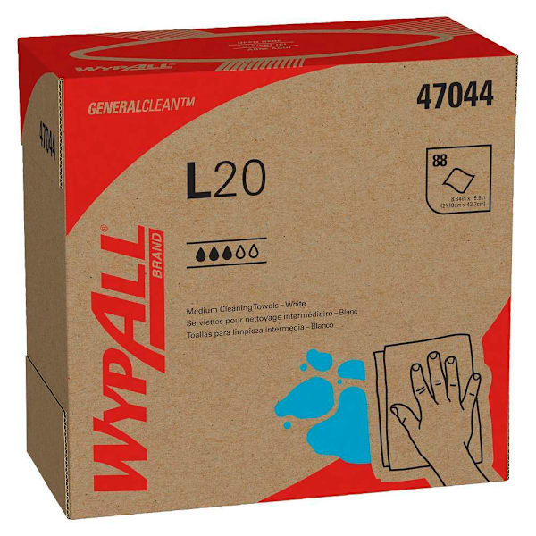 Wypall Generalclean L20 4-Ply Medium Cleaning Cloths, Case Of 10