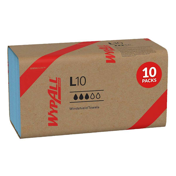 Wypall Generalclean L10 Light Cleaning Windshield Towels, Case Of 10