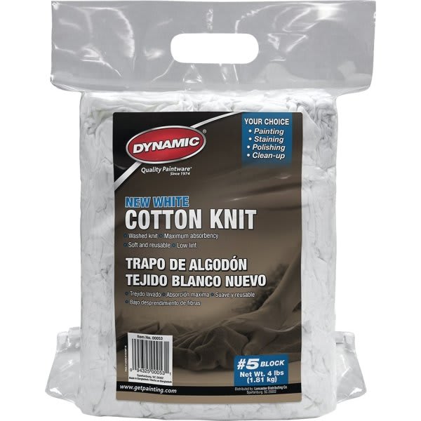 Merit Pro Dynamic 00053 #5 4 Lb Block New White Cotton Knit Wiping Cloth