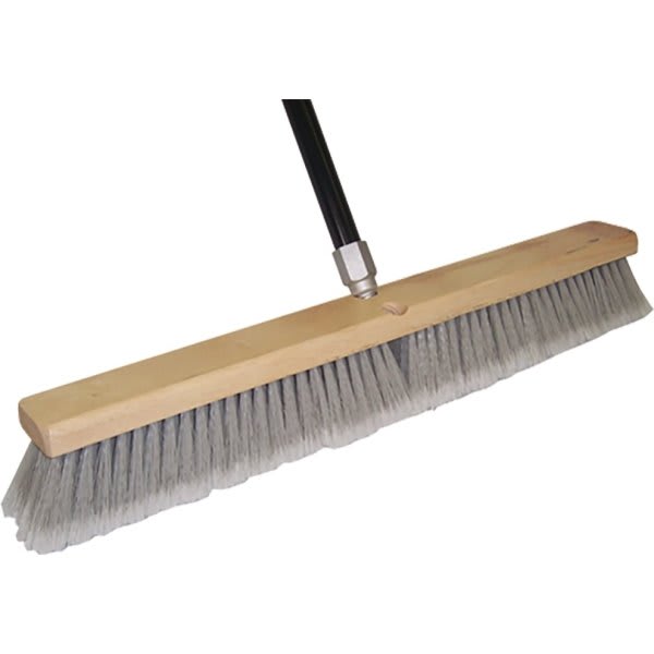 Dqb Industries 09975 24" Grey Flag Tip Floor Sweep W/ 60" Threaded Handle