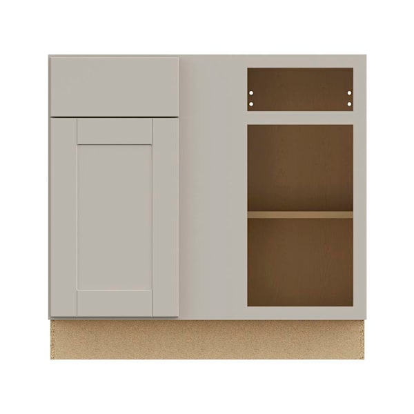 Hampton Bay Shaker 36 in. W x 24 in. D x 34.5 in. H Assembled Blind Base Cabinet, Dove Gray