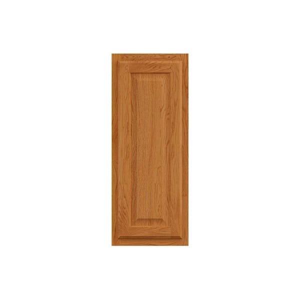 Hampton Bay 12 in. W x 12 in. D x 30 in. H Assembled Raised Panel Wall Cabinet, Medium Oak