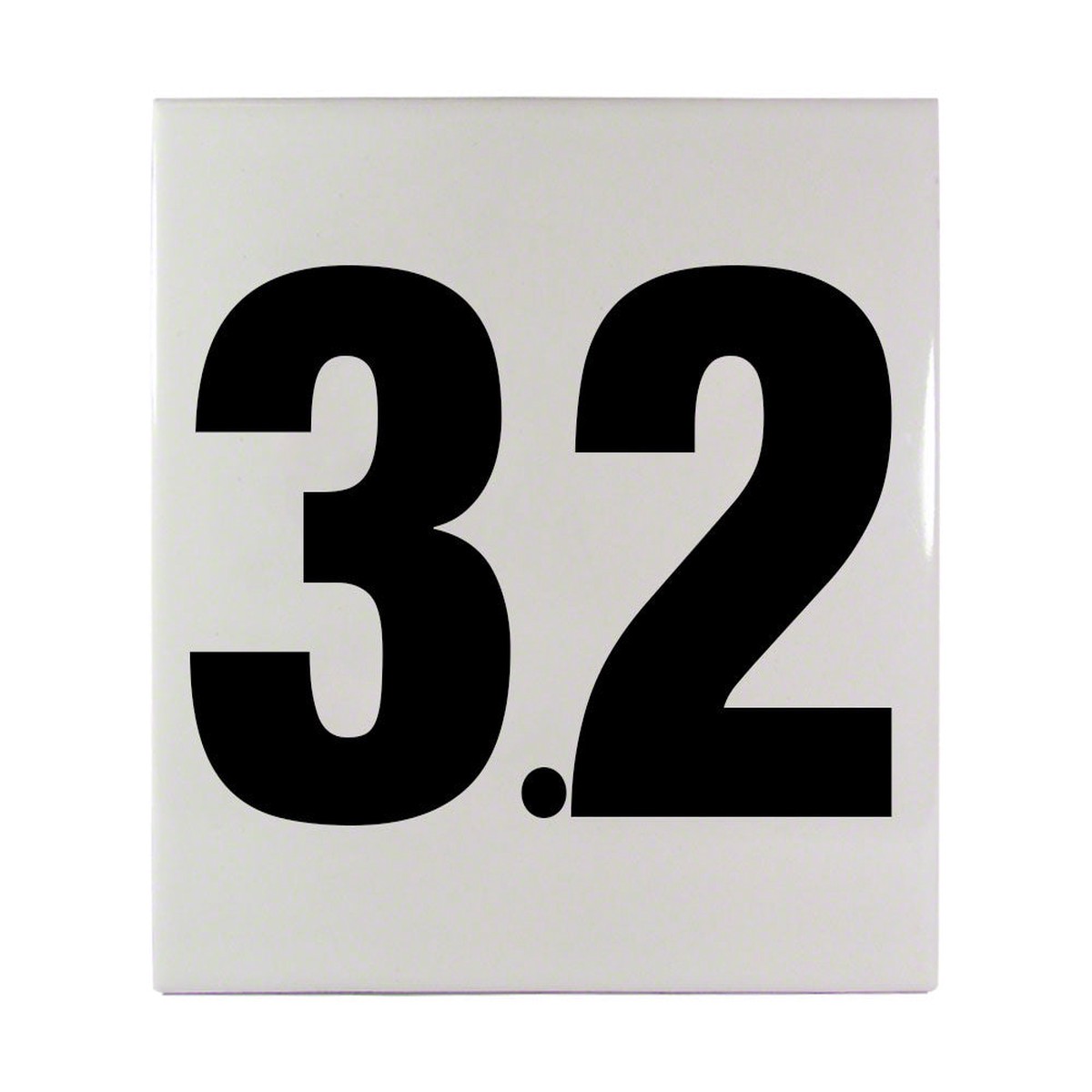 3.2 Ceramic Smooth Tile Depth Marker 6 Inch x 6 Inch with 4 Inch Lettering