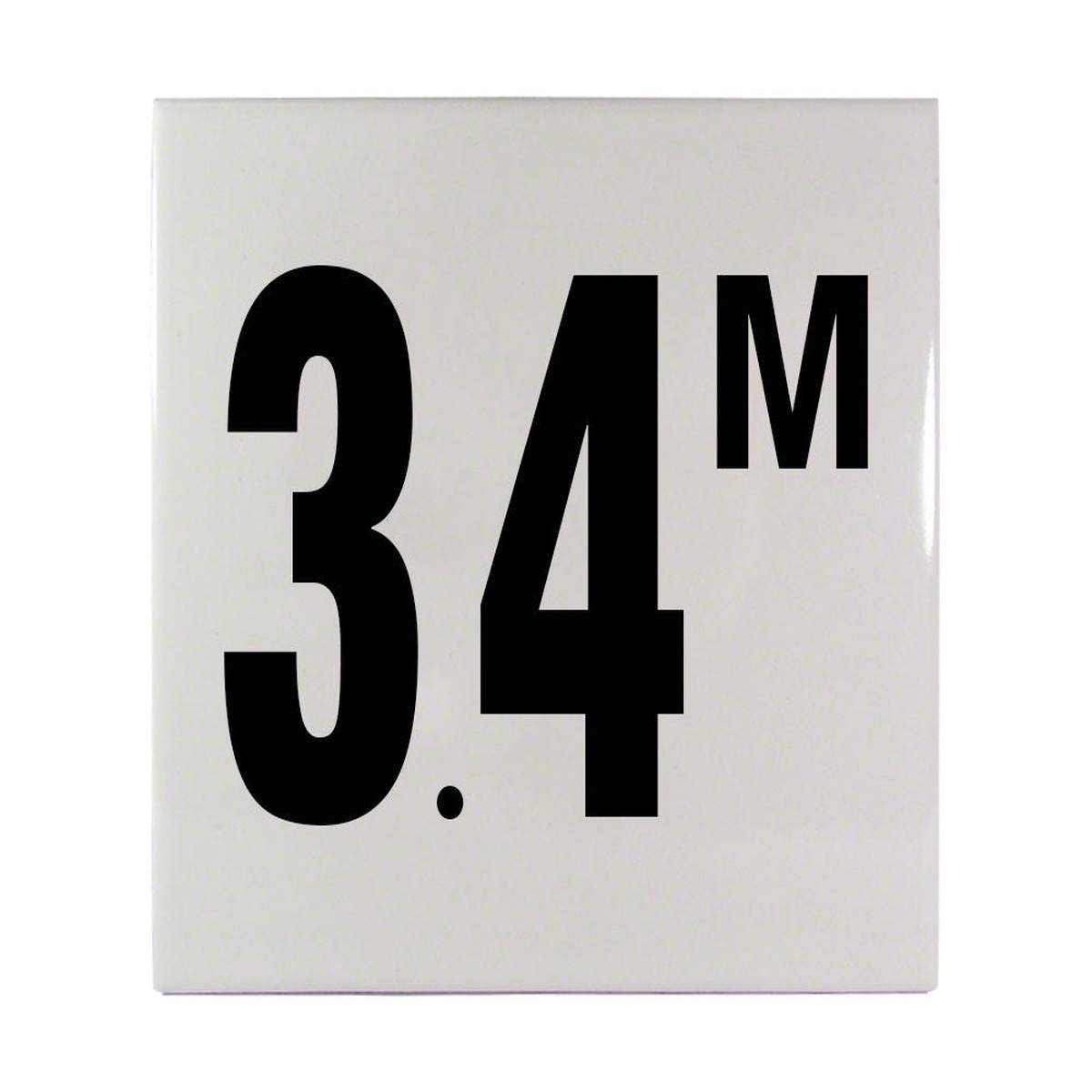 3.4 M Ceramic Smooth Tile Depth Marker 6 Inch x 6 Inch with 4 Inch Lettering