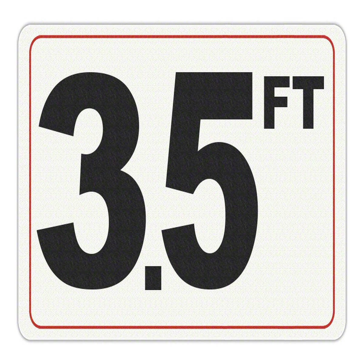 3.5 FT - Adhesive Depth Marker - 10 Inch x 6 Inch with 4 Inch Lettering