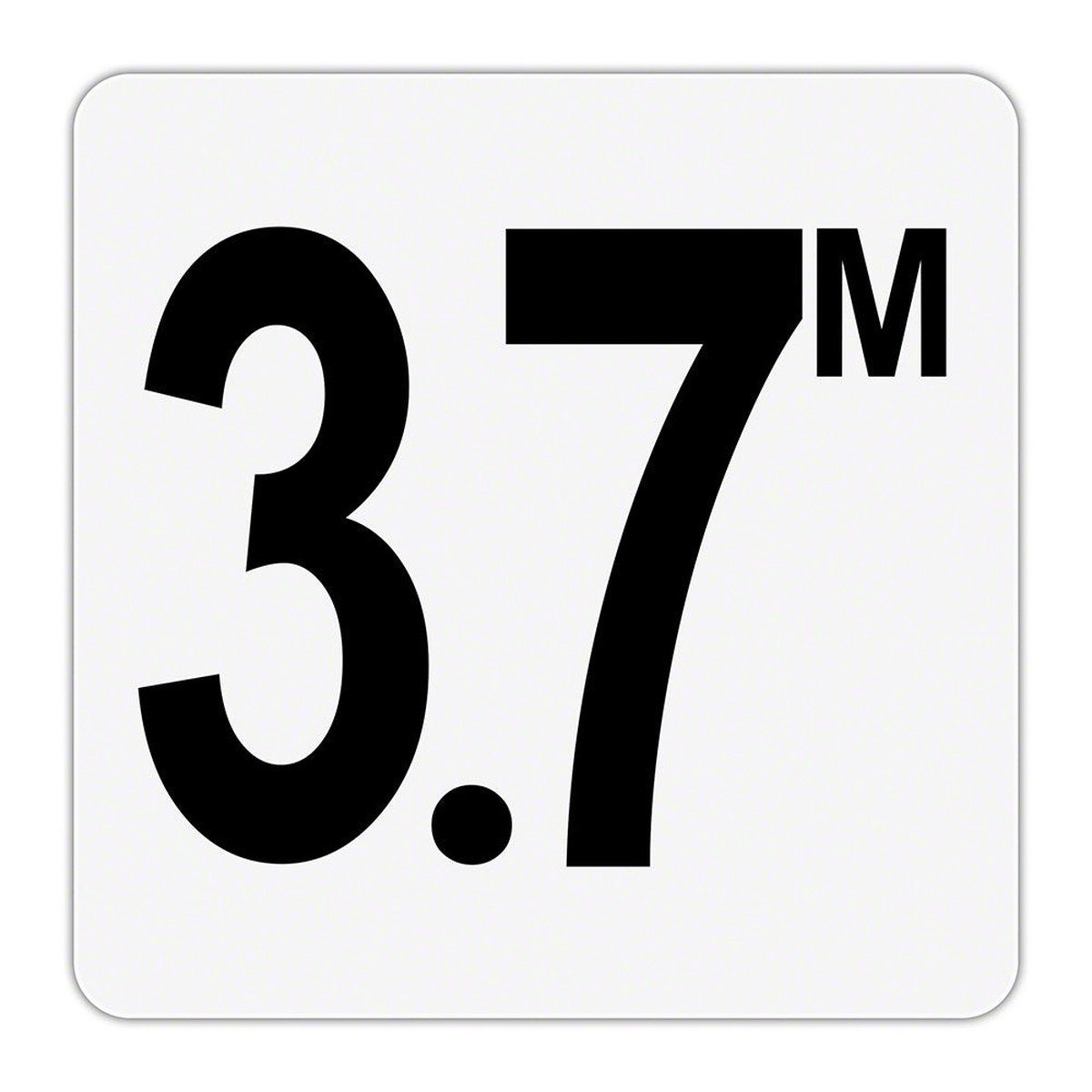 3.7 M - Plastic Overlay Depth Marker - 6 x 6 Inch with 4 Inch Lettering