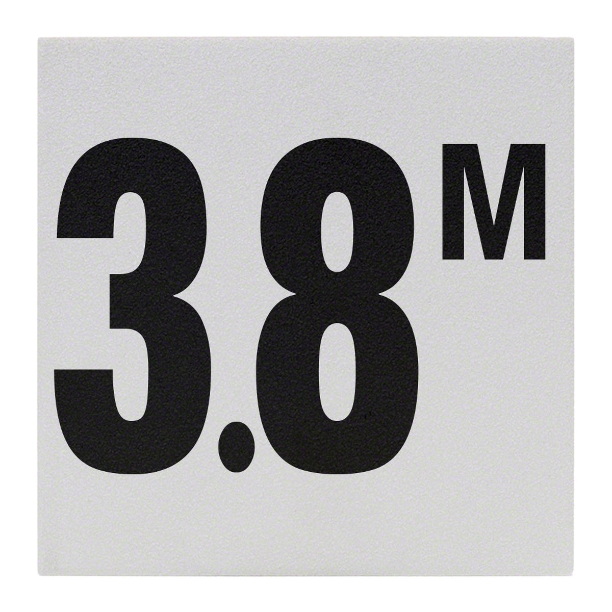 3.8 M Ceramic Skid Resistant Tile Depth Marker 6 Inch x 6 Inch with 4 Inch Lettering