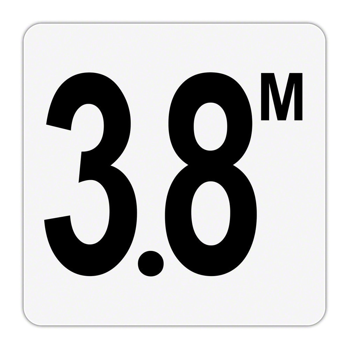 3.8 M - Plastic Overlay Depth Marker - 6 x 6 Inch with 4 Inch Lettering