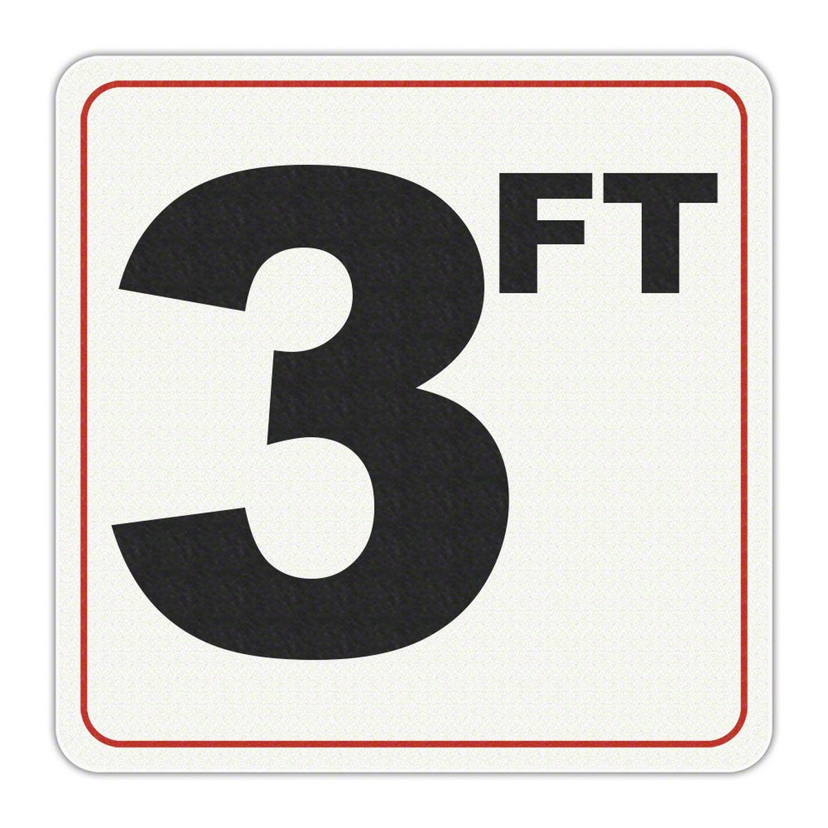 3 FT - Adhesive Depth Marker - 6 Inch x 6 Inch with 4 Inch Lettering