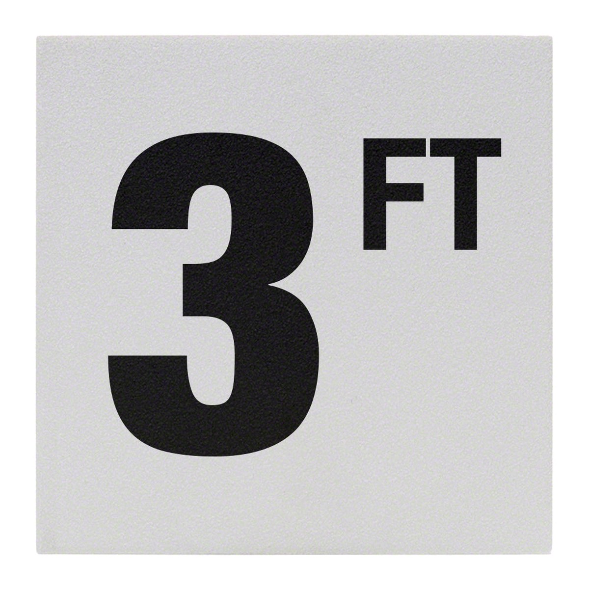 3 FT Ceramic Skid Resistant Tile Depth Marker 8 Inch x 8 Inch with 6 Inch Lettering