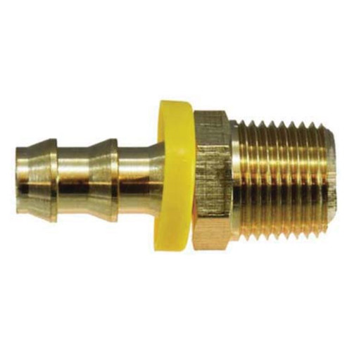 Midland Industries 30205 Brass Push On Straight Adapter, 3/8 in. Barb x 1/2 in. MNPT