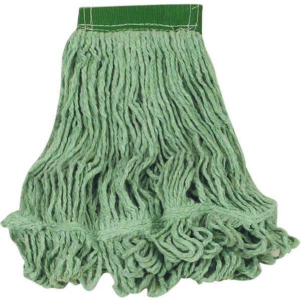 Rubbermaid Commercial Super Stitch 20 Oz. Cotton Blend Wet Mop Head, Looped-End, 5 In. Headband, Green