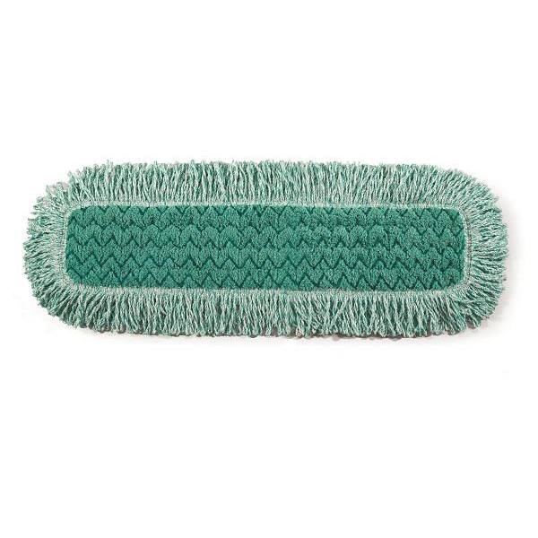 Rubbermaid Commercial HYGEN Microfiber Dust Mop Head W/ Fringe, 24 In., Green