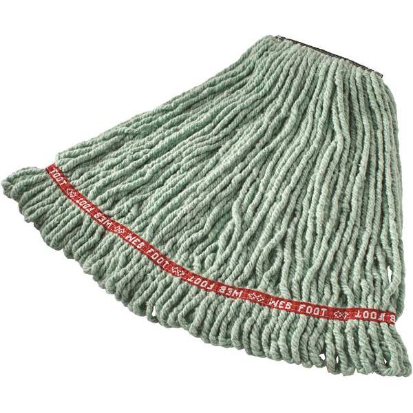 Rubbermaid Commercial Web Foot 20 Oz. Shrinkless Wet Mop Head, Looped-End, 1 In. Headband, Green