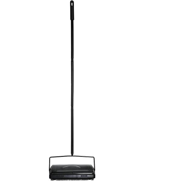 Alpine Industries Manual Triple Brush Floor And Carpet Sweeper (Black)
