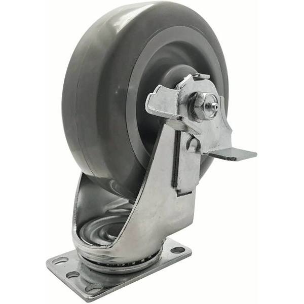 Snap-Loc Super Duty 6 In. Swivel Plate Caster W/ 450 Lb. Load Rating And Brake