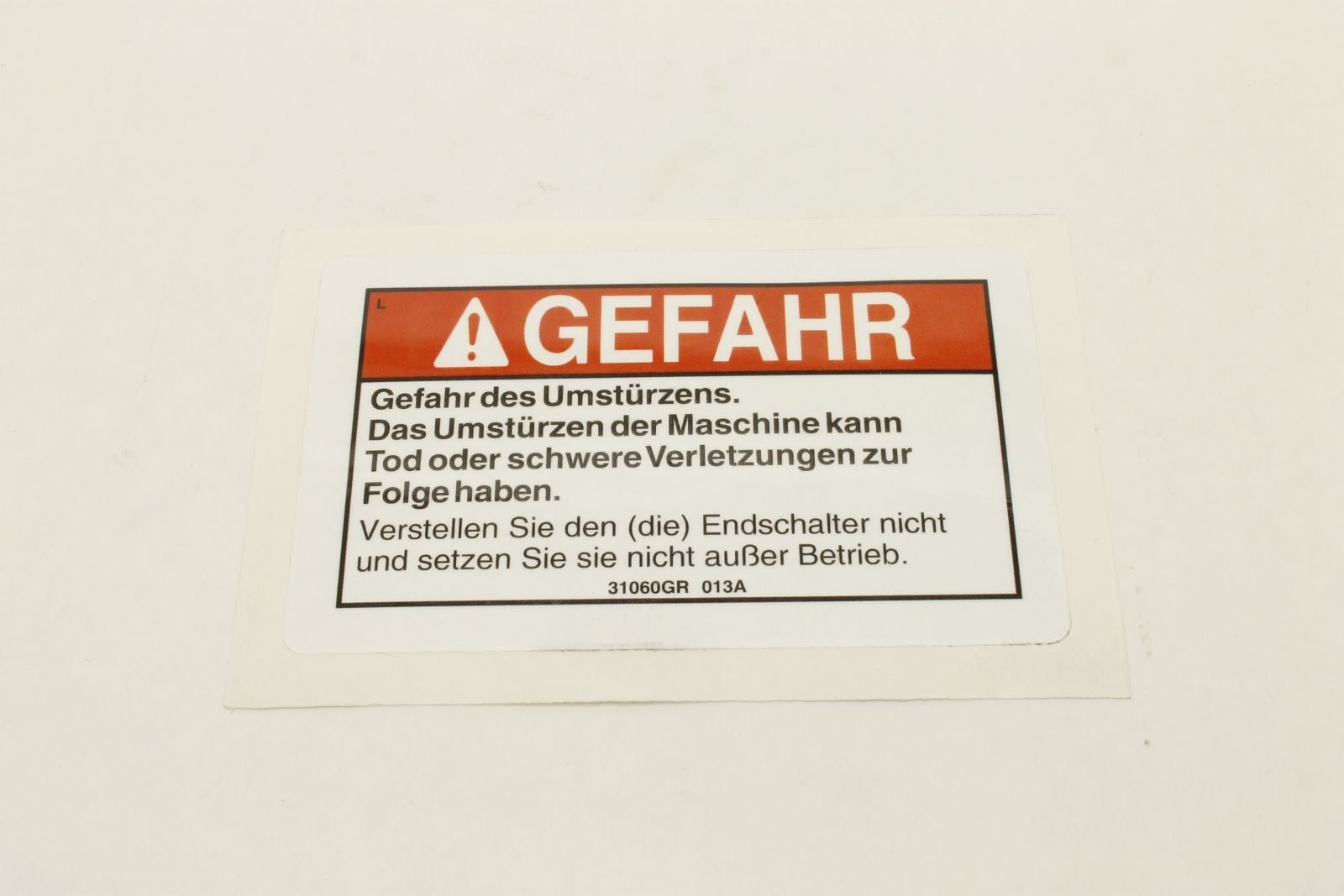 Genie Part # 31060GRGT – Decal,Danger Do Not Alter SWTC