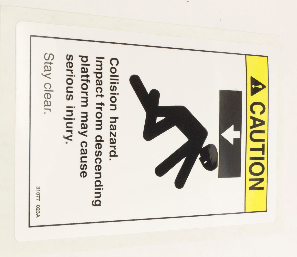 Genie Part # 31077GT – Decal, Caution, Collision Hazard
