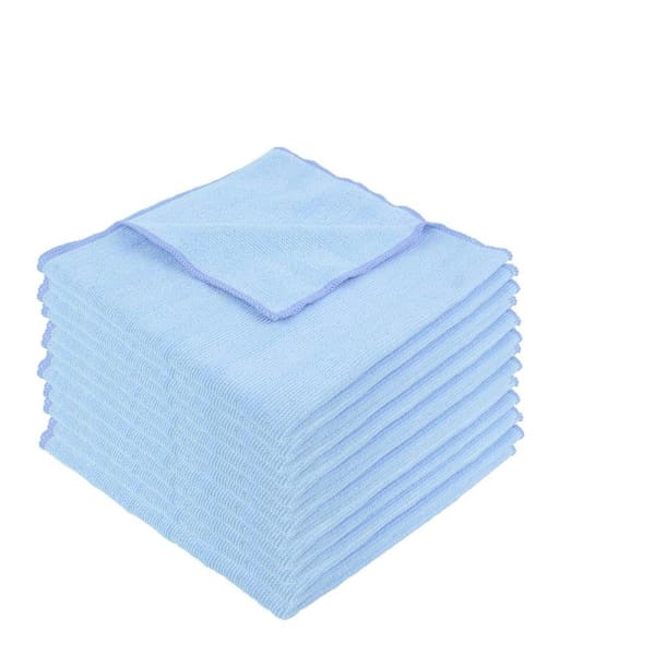 Renown 16 In. X 16 In. Scrubbing Microfiber Cloth, Blue, Gsm 350, Package Of 12