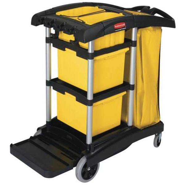 Rubbermaid Commercial High Capacity Janitorial Cart With Bins