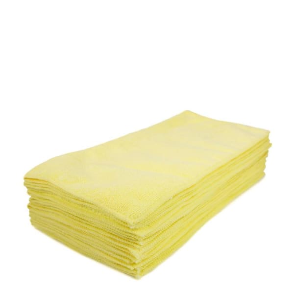 Renown 16 In. X 16 In. Premium Microfiber Cloth, Yellow, Gsm 300, Package Of 12