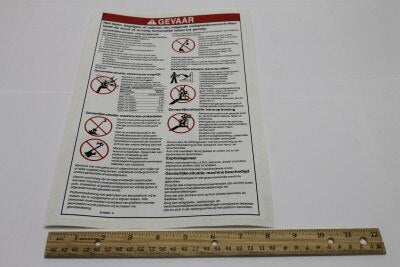 Genie Part # 32700DUGT – Decal, Danger, Gen Safety Rules