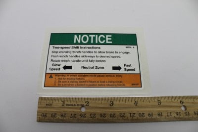 Genie Part # 32770GT – Decal,2 Spd.Winch