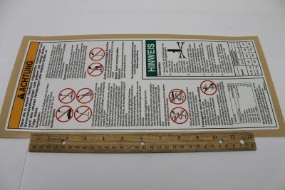 Genie Part # 32929GRGT – Operating Instruct Decal ST2