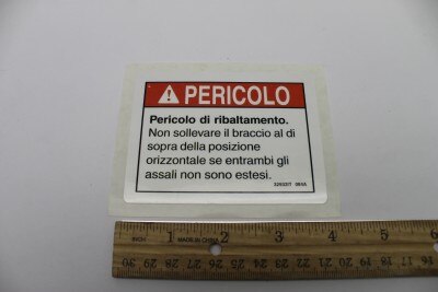 Genie Part # 32932ITGT – Decal, Danger, Tipover, Axles