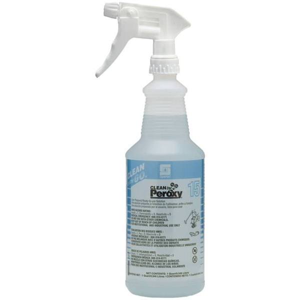 Spartan Translucent 32 Oz. Spray Bottle W/ Trigger Sprayer, Clean on the Go, Clean By Peroxy 15, Case Of 12