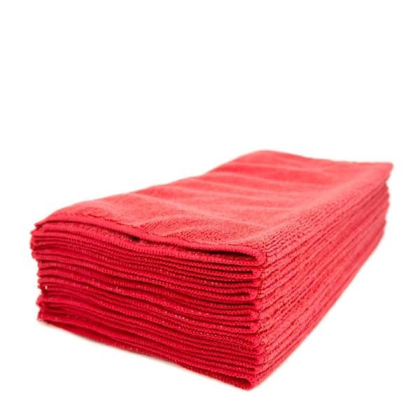Renown 16 In. X 16 In. General Purpose Microfiber Cloth, Red, Gsm 260, Package Of 12